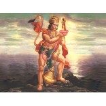 Hanuman holds Rama